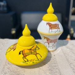 تصویر جینجر جار هرمس دو سایز سفید زرد 