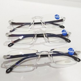 تصویر عینک مطالعه با عدسی بلوکات نمره دار مثبت 1.5 الی 2.5کامپیوتر و گوشی فیلتر کننده نور آبی گوشی و کامپیوتر و تبلت 