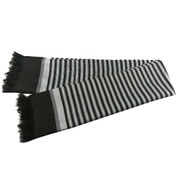 تصویر شال مردانه سنتی کردستان رنگ طوسی - مشکی 1.5 متری Traditional Kurdish traditional men's shawl Gray - black