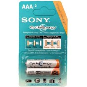 تصویر باتری نیم قلمی قابل شارژ سونی مدل NH-AA HR15/51 ظرفیت 1550 میلی آمپر ساعت بسته 2 عددی Sony NH-AA HR15/51 Rechargeable AAA Battery - Pack of 2