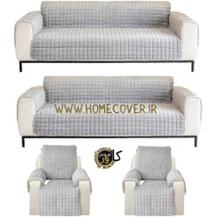 تصویر کاور مبل مطلسه 4 لایه هوم کاور مدل 8 نفره راحتی 