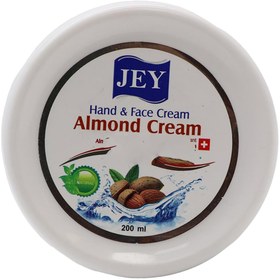 تصویر کرم مرطوب کننده کاسه ای بادام جی 200 میلی لیتر Jey Almond Hand And Face Cream 200ml