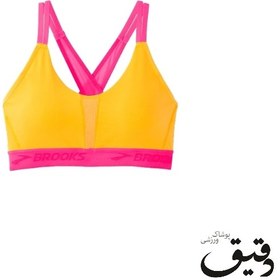 تصویر نیم تنه ورزشی بروکس 0.Brooks Plunge Run bra 2 زرد صورتی 0.Brooks Plunge Run bra 2