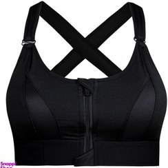 تصویر نیم تنه ورزشی زنانه ماییلدا مدل بند چسبی پددار پشت ضربدری کد 5166-805 رنگ مشکی 