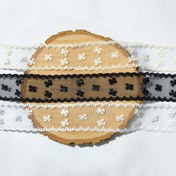 تصویر دانتل شیفون دو طرفه طرح پاپیون مینی (کد24) 