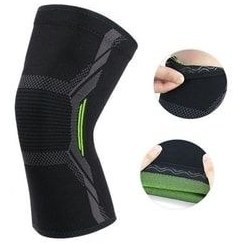 تصویر زانو بند والیبال مشکی مردانه و زنانه تناسب اندام بسکتبال ارتوپدی در فضای باز Kaymaz Silicone Training Knee 1 Alazpay 