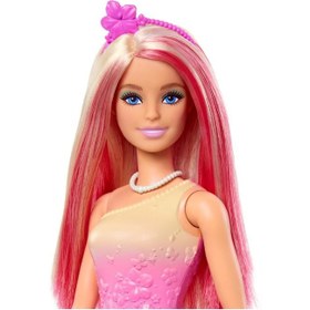 تصویر عروسک باربی با موهای صورتی و بلوند و دامن طرح پروانه همراه با لوازم جانبی برند barbie Barbie Pink & Blonde Hair Royal Doll with Butterfly-Print Skirt & Accessories