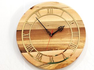 تصویر ساعت دیواری جدید چوبی قطر 50 چوب گردو New Wooden Wall Clock