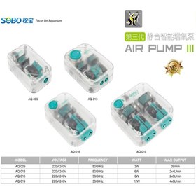 تصویر پمپ هوای 4 خروجی آکواریوم مدل AQ-019 سوبو SOBO Air Pump SB-222A