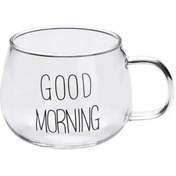 تصویر لیوان پیرکس طرح صبح بخیر مدل Good Morning 