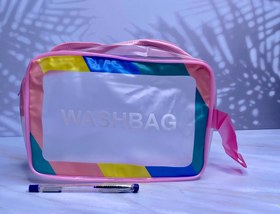 تصویر کیف آرایشی سایز متوسط کادر رنگی Medium size makeup bag, wash bag, colored frame