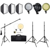 تصویر كيت نورثابت پروژكتور Diamond SMD T019 Kit (3 عدد پروژكتور، 3 عدد سافت باكس خارجي، 2 عدد پايه ٨٠٣، ١ عدد پایه بوم، ١ عدد كيف حمل) 