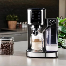 تصویر اسپرسوساز تمام اتوماتیک برند کرکماز ترکیه مدل Java Plus A982 Korkmaz Java Plus Espresso Coffee Machine with Milk Reservoir A982