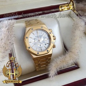 تصویر ساعت مردانه سه موتوره اودمار پیگه Audemars Piguet Royal Oak ap3105 طلایی 