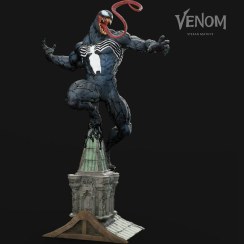 تصویر اکشن فیگور ونوم روی برج 