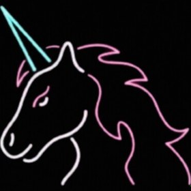 تصویر تابلو نئون فلکسی طرح اسب تک شاخ unicorn 