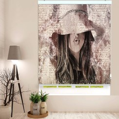 تصویر پرده شید چاپی پردیسون مدل طرح دختر کلاه دار کد W 4005 - 1 Predison printed shade curtain, model of girl with a hat, code W 4005