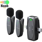 تصویر میکروفن بی سیم مدل Porodo DUAL MIC Porodo dual mic lavalier microphone