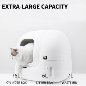 تصویر توالت گربه خود تمیز شونده ، با ظرفیت چندین گربه برند: PETKIT کد: X 600 ا Self-cleaning cat toilet with capacity for several cats Brand: PETKIT Code: X 600 Self-cleaning cat toilet with capacity for several cats Brand: PETKIT Code: X 600