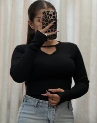 تصویر بادی یقه دلبری آستین فینگردار 