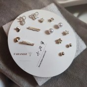 تصویر پک گوشواره میخی ۷ عددی رنگ نقره ای 