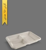 تصویر ظرف بسته‌بندی سه‌خانه گیاهی – آملون ( بسته 150 عددی ) 