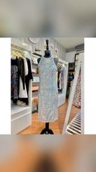 تصویر پیراهن مجلسی زنانه شاین نقره‌ای کوتون 