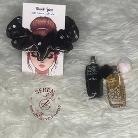 تصویر اسکرانچی چرم نگین دار 