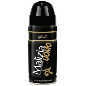 تصویر اسپری خوش بو کننده بدن مردانه گلد 150 میلی لیتر مالیزیا Malizia Gold deodorant Spray for men