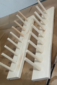 تصویر استند چوبی نخ ودوک خیاطی Wooden stand for sewing thread and bobbin