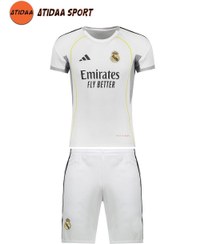 تصویر کیت باشگاهی رئال مادرید طرح امباپه فصل 2026 سایز بچگانه و بزرگسال 
