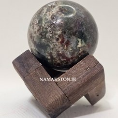 تصویر گوی عقیق 116 گرمی با پایه چوبی agate ball6