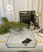 تصویر تابه پیرکس بورجام پاشاباغچه | مقاوم و چندمنظوره برای فر، مایکروفر و فریزر - مستطیل کوچک 