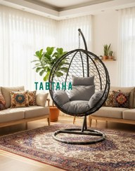 تصویر تاب ریلکسی مدل گرد_زنبوری - مشکی / طوسی TAB RELAXI