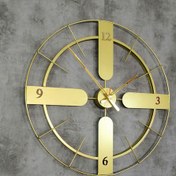 تصویر ساعت دیواری مدرن فلزی با موتور تایوانی آرام گرد، رنگ کوره ای، قطر 60c کد H 163 