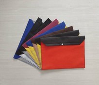 تصویر پوشه دکمه دار پارچه ای A4 با چاپ اختصاصی 