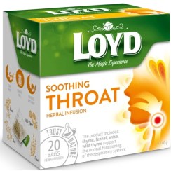 تصویر دمنوش گیاهی تسکین گلو درد لوید حاوی ریشه شیرین بیان 20 عددی LOYD Soothing Throat 