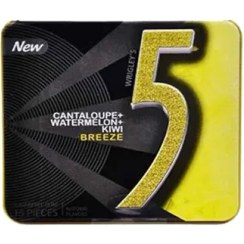 تصویر آدامس بدون شکر هندوانه و کیوی فایو Five 