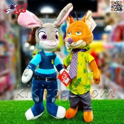 تصویر عروسک خانواده خرگوش و روباه زوتوپیا ارتفاع ۴۰ سانتی متر مجموعه ۲ عددی 