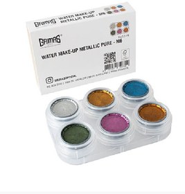 تصویر واتر میکاپ گریماس ۶عدد. M6 GRIMAS WATER MAKE-UP M6 METALLIC PURE PALET