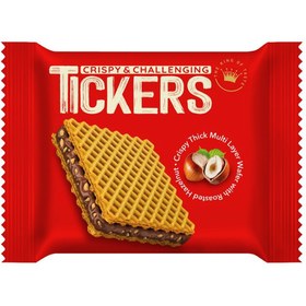 تصویر ویفر کاکائویی فندقی تیکرز وزن ۲۲ گرم 