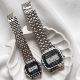 تصویر ست ساعت کاسیو نوستالژی بند استیل نقره‌ای 