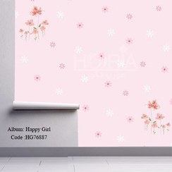 تصویر کاغذ دیواری اتاق کودک طرح دخترانه Happy girls کد HG76887 