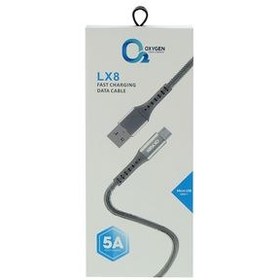 تصویر کابل شارژ MicroUSB اکسیژن مدل OXYGEN LX8 MicroUSB to USB oxygen charger cable model LX8