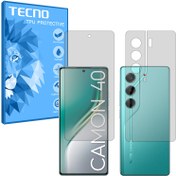 تصویر گلس صفحه نمایش و پشت گوشی تکنو Camon 40 مدل هیدروژلی مات برند تکنو 