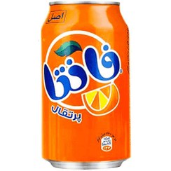 تصویر نوشابه قوطی فانتا با طعم پرتغال 