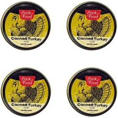 تصویر کنسرو بوقلمون پک‌فود ۱۸۰ گرمی طعم ادویه – بسته ۲۴ تایی 