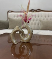 تصویر گلدان تودلی سرامیکی مینیمال با لعاب لاستر 