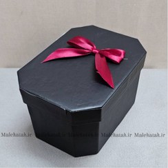 تصویر جعبه کادو 8 ضلعی مشکی متوسط 