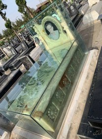 تصویر سنگ قبر مرمر سبز لاکچری کد ۳۵ 